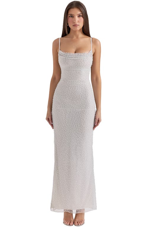 HOUSE OF CB HOUSE OF CB CALLA BEADED MESH OVERLAY GOWN 
