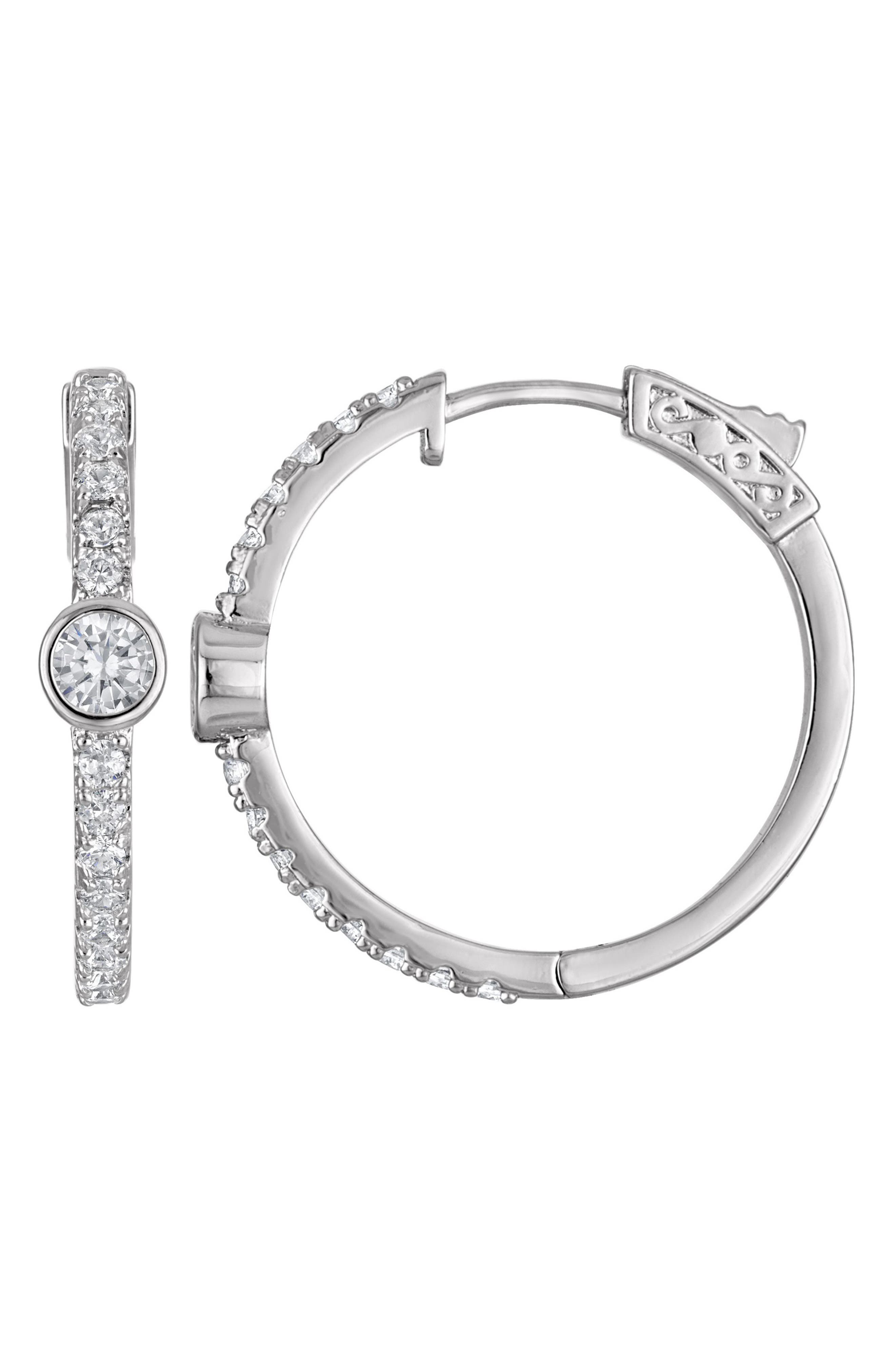 FZN Cubic Zirconia Huggie Hoop Earrings