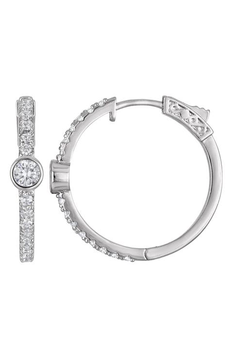 Cubic Zirconia Huggie Hoop Earrings