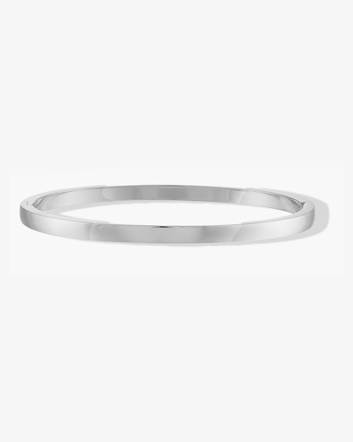 Ben Oni Silver-tone Polished Non-tarnish Simple Bangle Bracelet In Silver