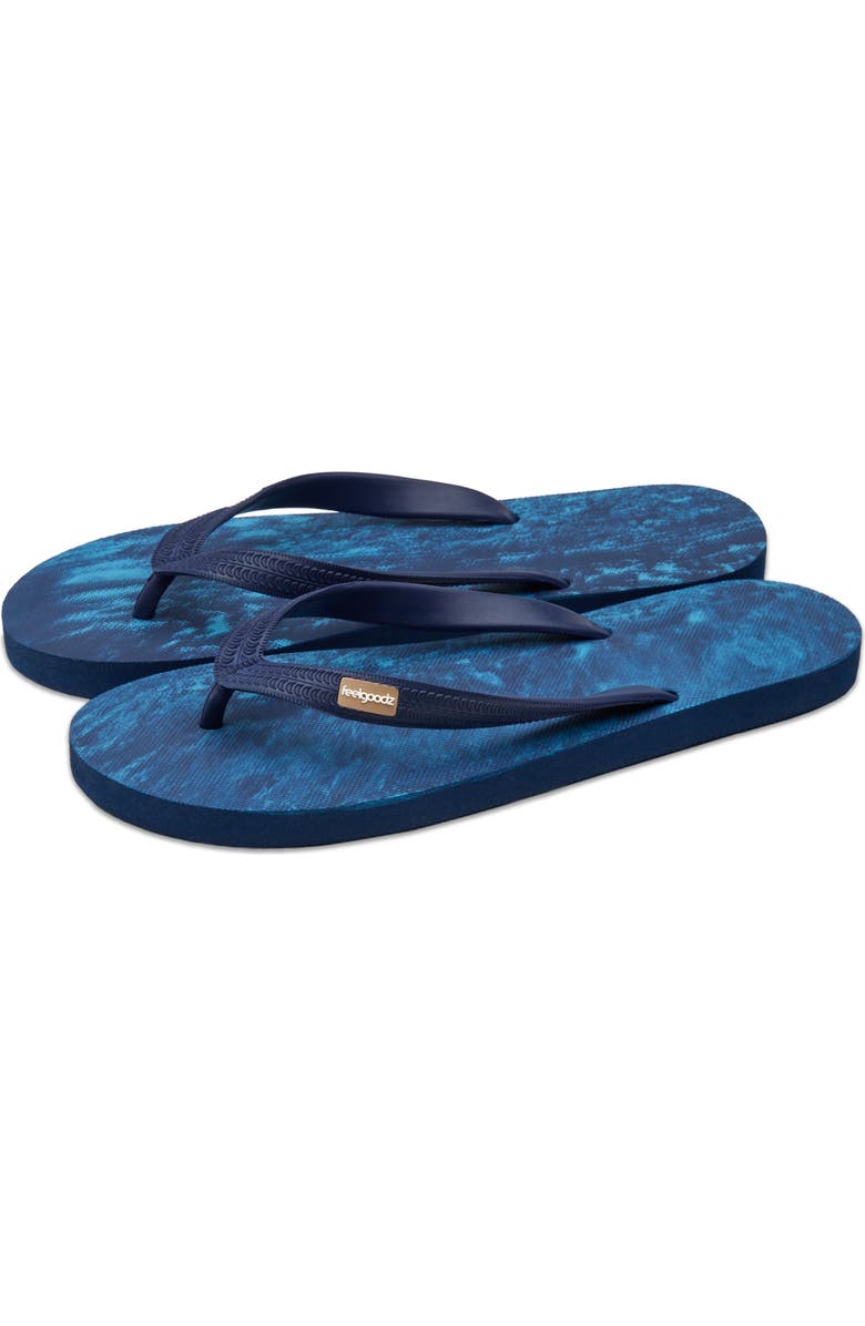 Feelgoodz Men’s Classicz Remix Natural Rubber Flip-Flop Thong Sandals, Main, color, Surge