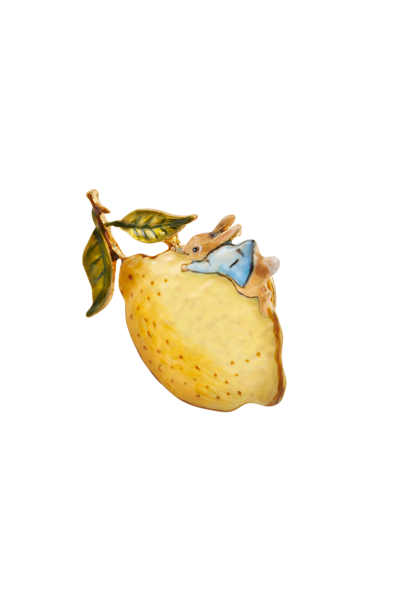 Fable England x Peter Rabbit Lemon Brooch, Alternate, color, Gold