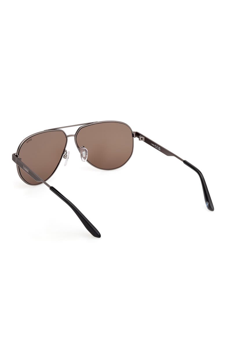 60mm Pilot Sunglasses, Alternate, color, SHINY PALLADIUM / ROVIEX