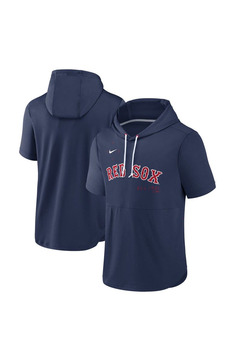 Nike Men's Nike Navy Boston Red Sox Springer Short Sleeve Team Pullover Hoodie, Main, color,
