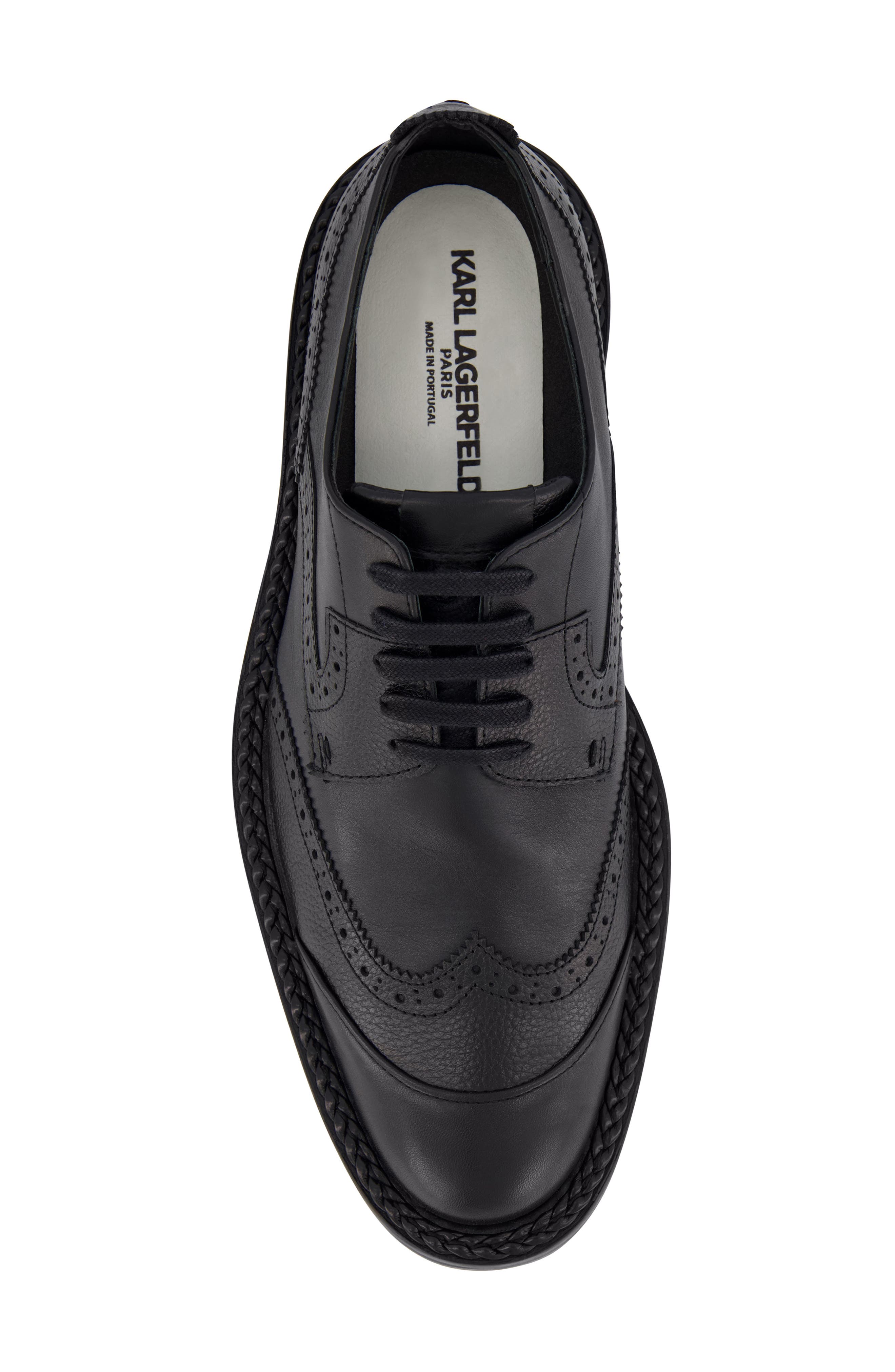 KARL LAGERFELD PARIS Cap Toe Wingtip Derby, Alternate, color, Black