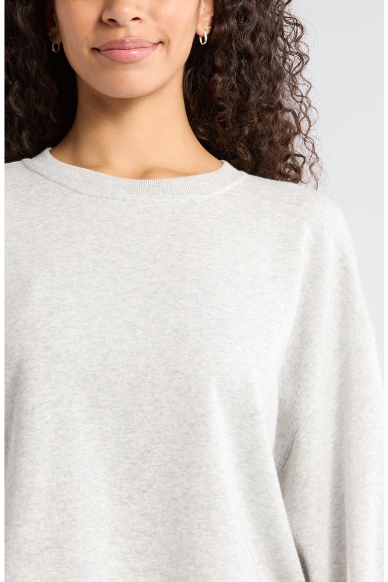 Go Easy French Terry Crewneck Sweatshirt, Alternate, color, GREY LIGHT HEATHER