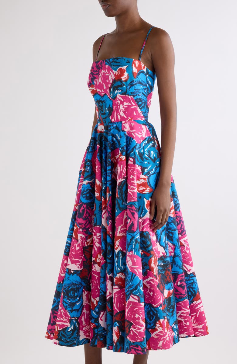 Givenchy Sliced A-Line Cotton Poplin Midi Dress, Alternate, color, Royal Blue