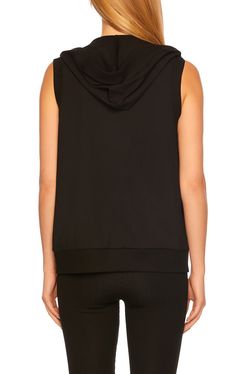Susana Monaco Hooded Zip Vest, Alternate, color, Black