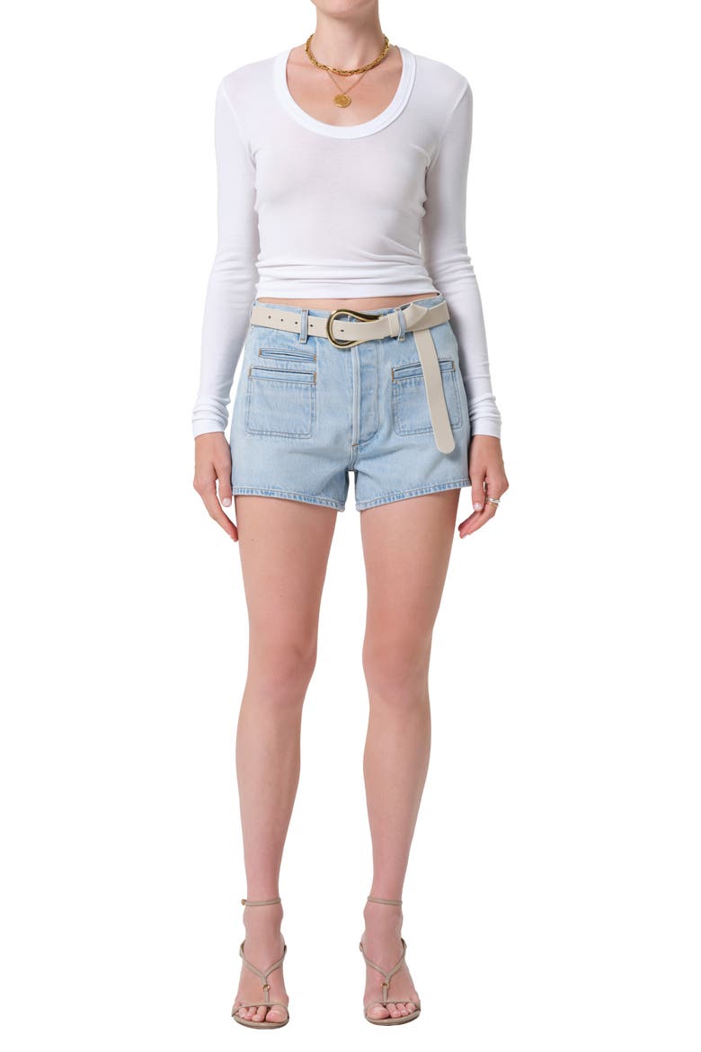 Marlow Patch Pocket Denim Shorts, Alternate, color, LASSO LIGHT INDIGO