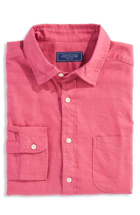 Cisco Solid Island Slub Cotton Button-Up Shirt