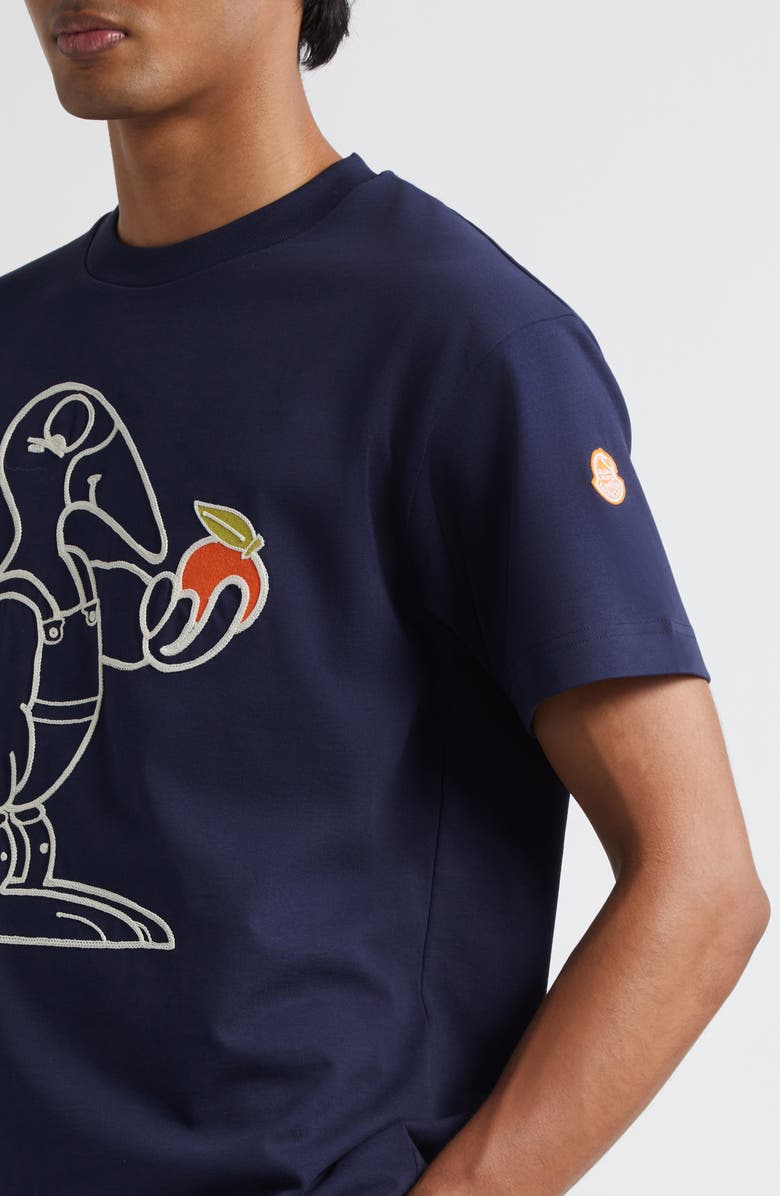 Moncler x Gilga Farm by Donald Glover Embroidered Monduck T-Shirt, Alternate, color, Navy