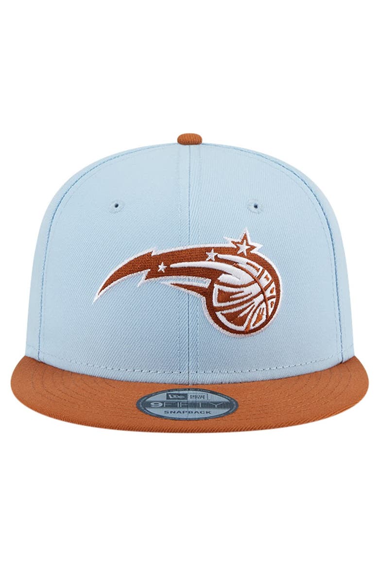 Men's New Era Light Blue/Brown Orlando Magic 2-Tone Color Pack 9FIFTY Snapback Hat, Alternate, color, Light Blue