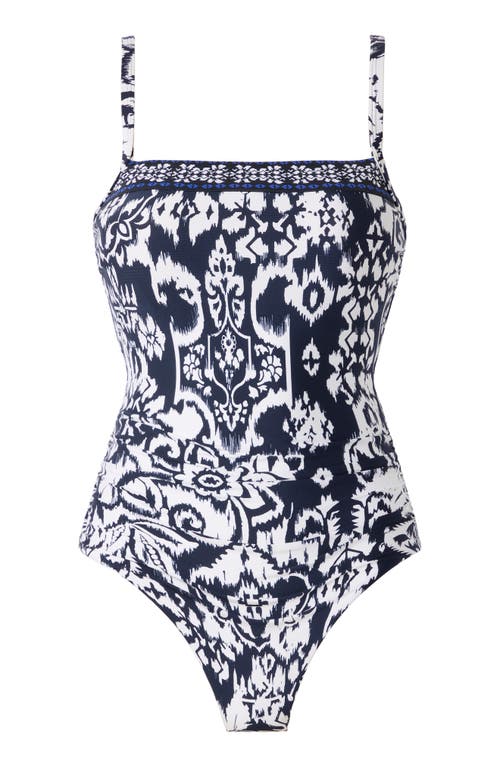 Shop Miraclesuit ® Talavera Kara One-piece Swimsuit In Midnight Blue/white