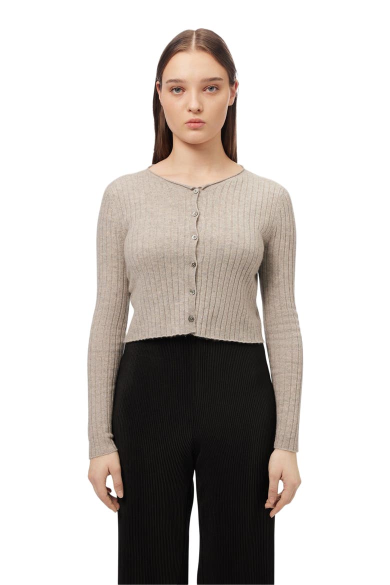 Lightweight Cashmere Cardigan, Alternate, color, dawn blue