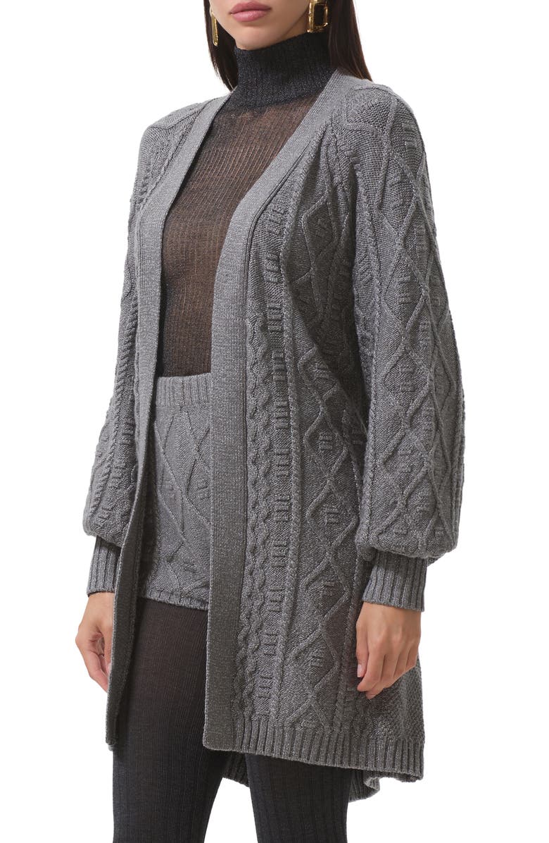 AFRM Bartow Longline Open Front Cardigan, Alternate, color, Heather Gray