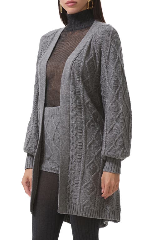 Afrm Bartow Longline Open Front Cardigan In Gray