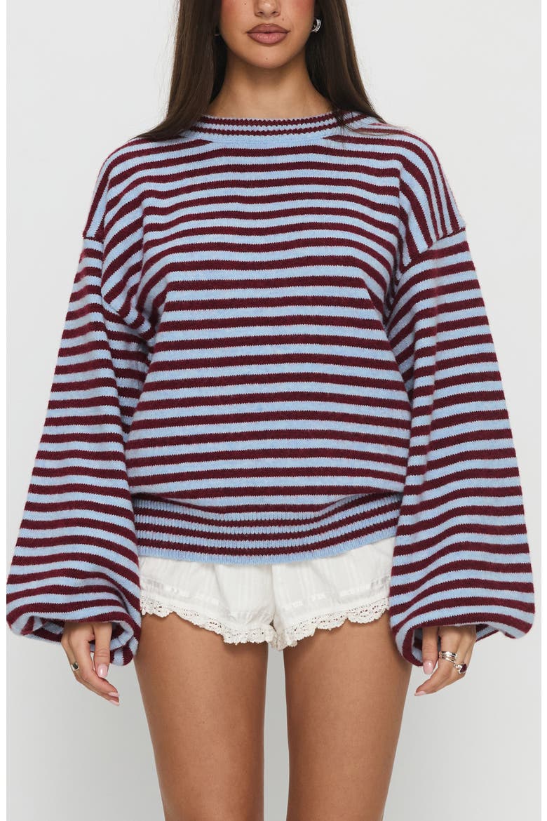 Stroll Striped Oversize Sweater, Main, color, BLUE STRIPE