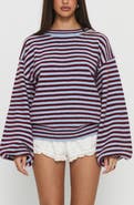 Princess Polly Stroll Striped Oversize Sweater