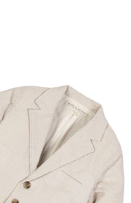 Hope & Henry Boys' Organic Seersucker Suit Jacket, Kids In Neutral