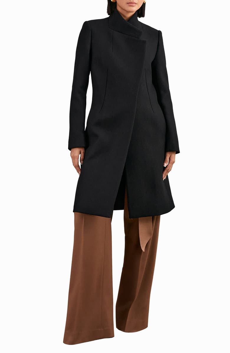 Reiss Max Wool Blend Coat, Main, color, Black
