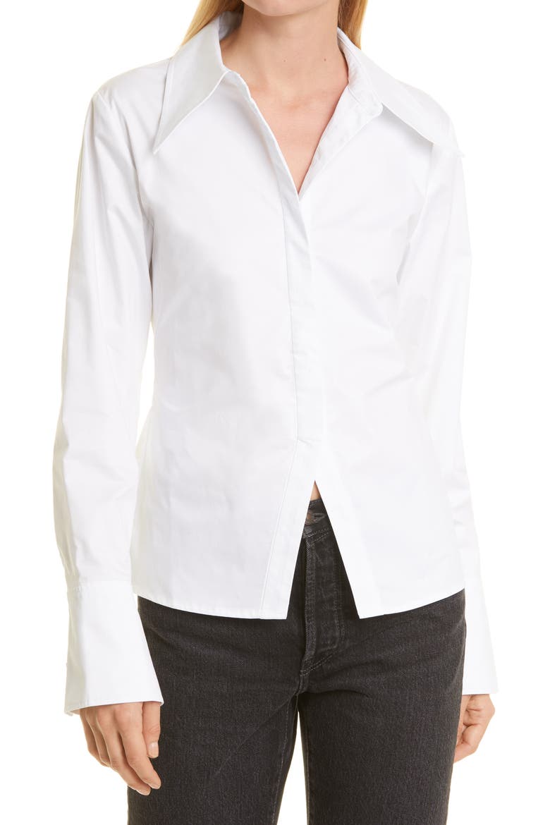 ANNIE BING Women's Tiffany Button-Up Shirt, Main, color, WHITE