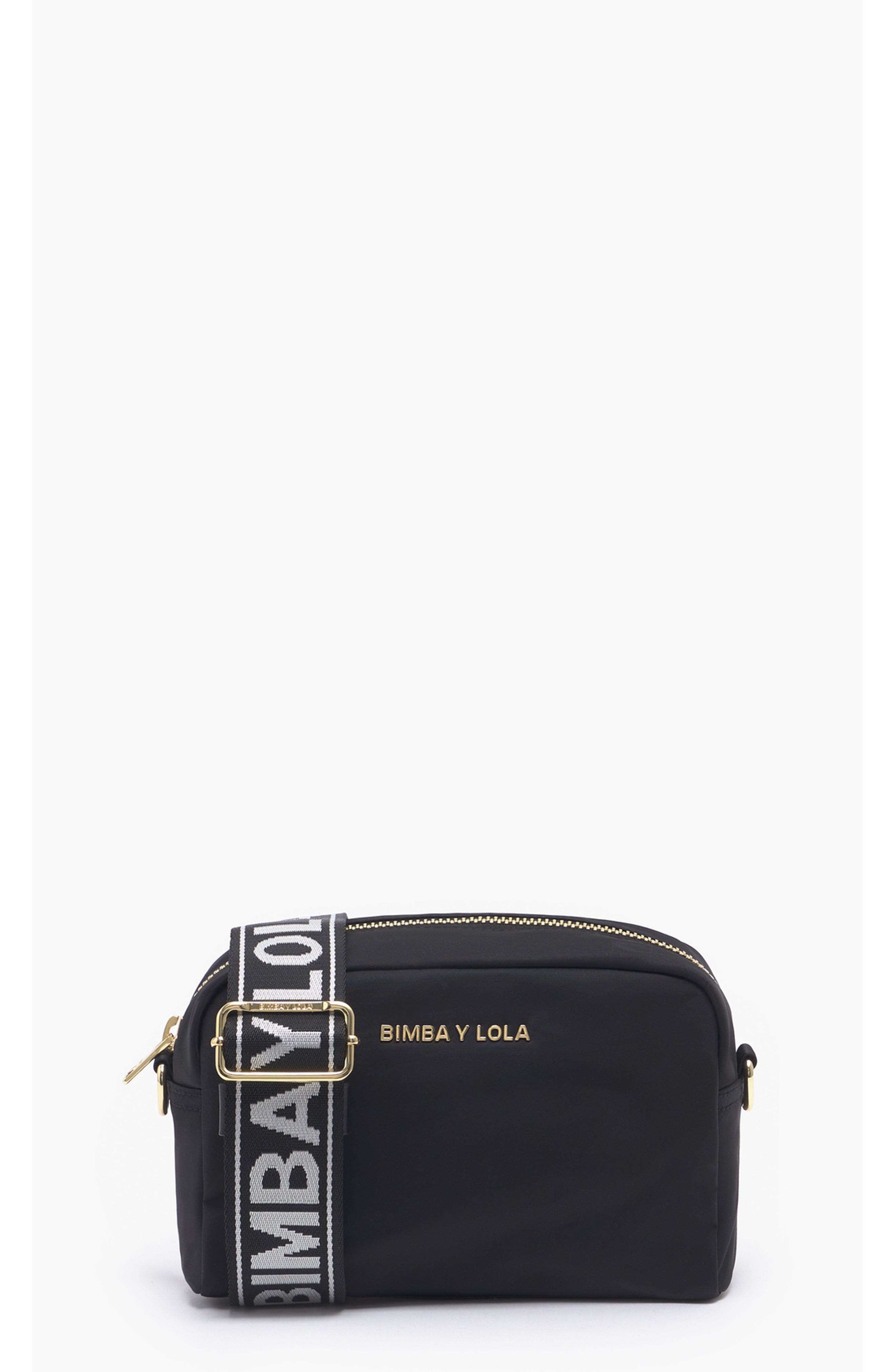 Bimba y Lola Crossbody Nylon Bag, Main, color, Black