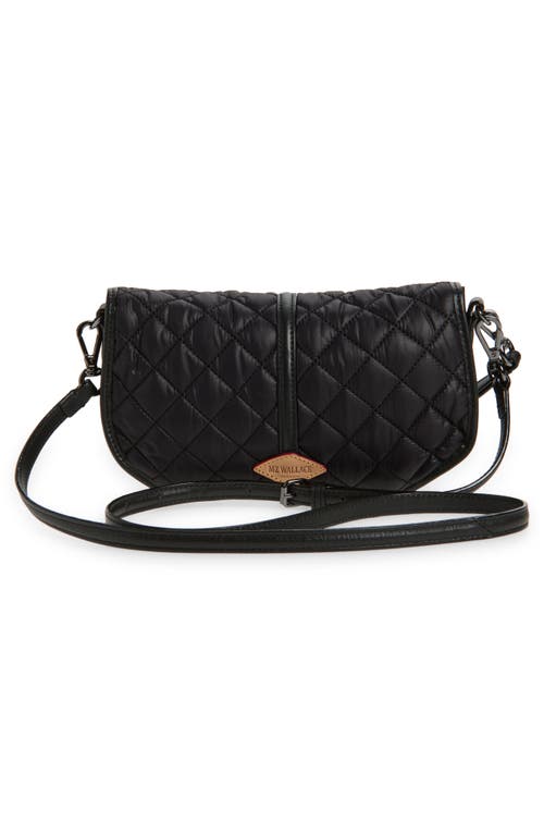 Mz Wallace Small Astor Convertible Quilted Leather Crossbody Clutch In Black