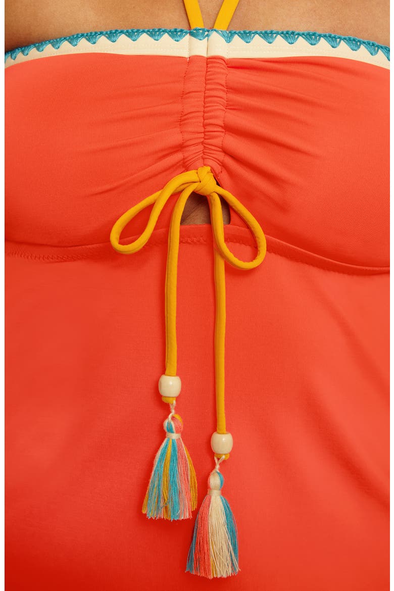 Avila Bandeau Tankini Top, Alternate, color, SCARLET