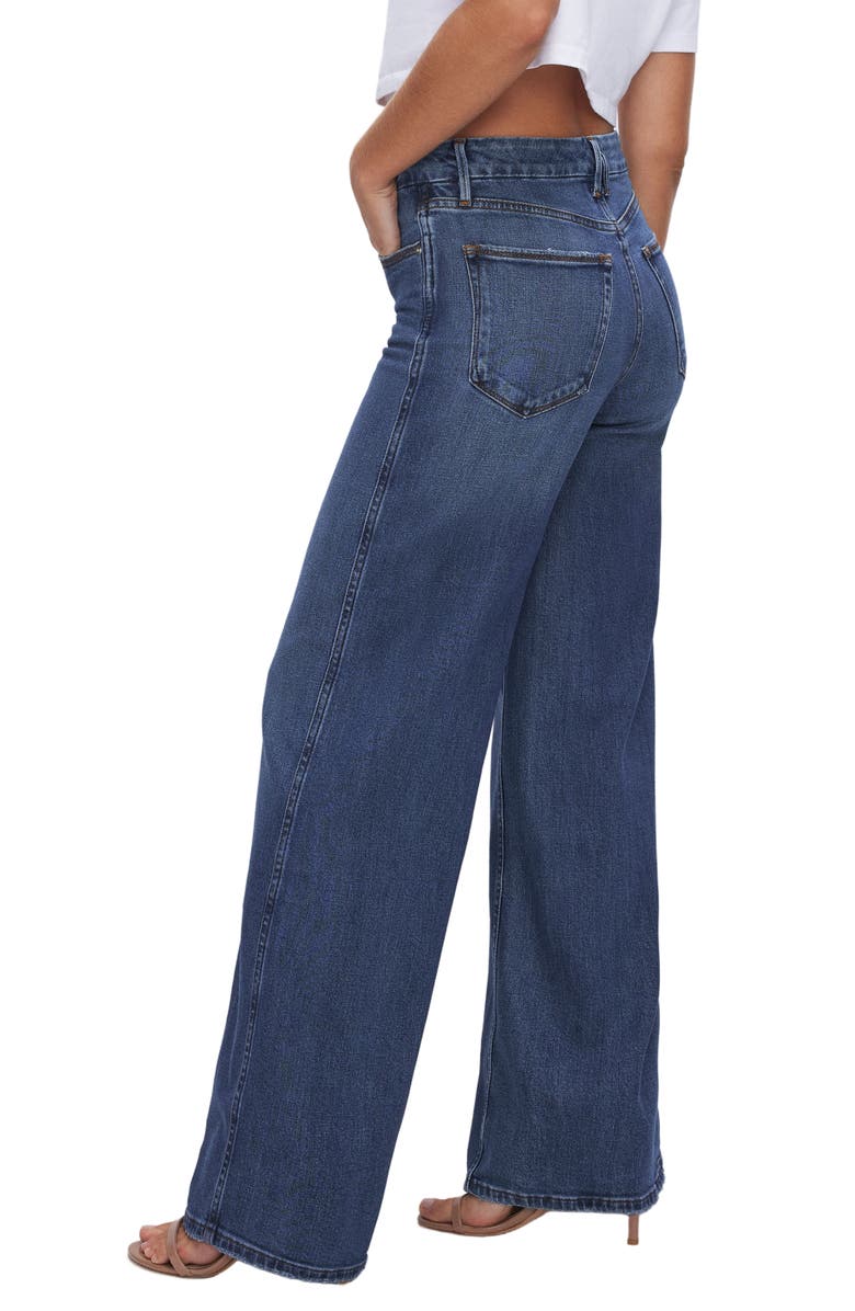 Good American Good Skate High Waist Wide Leg Jeans, Alternate, color,