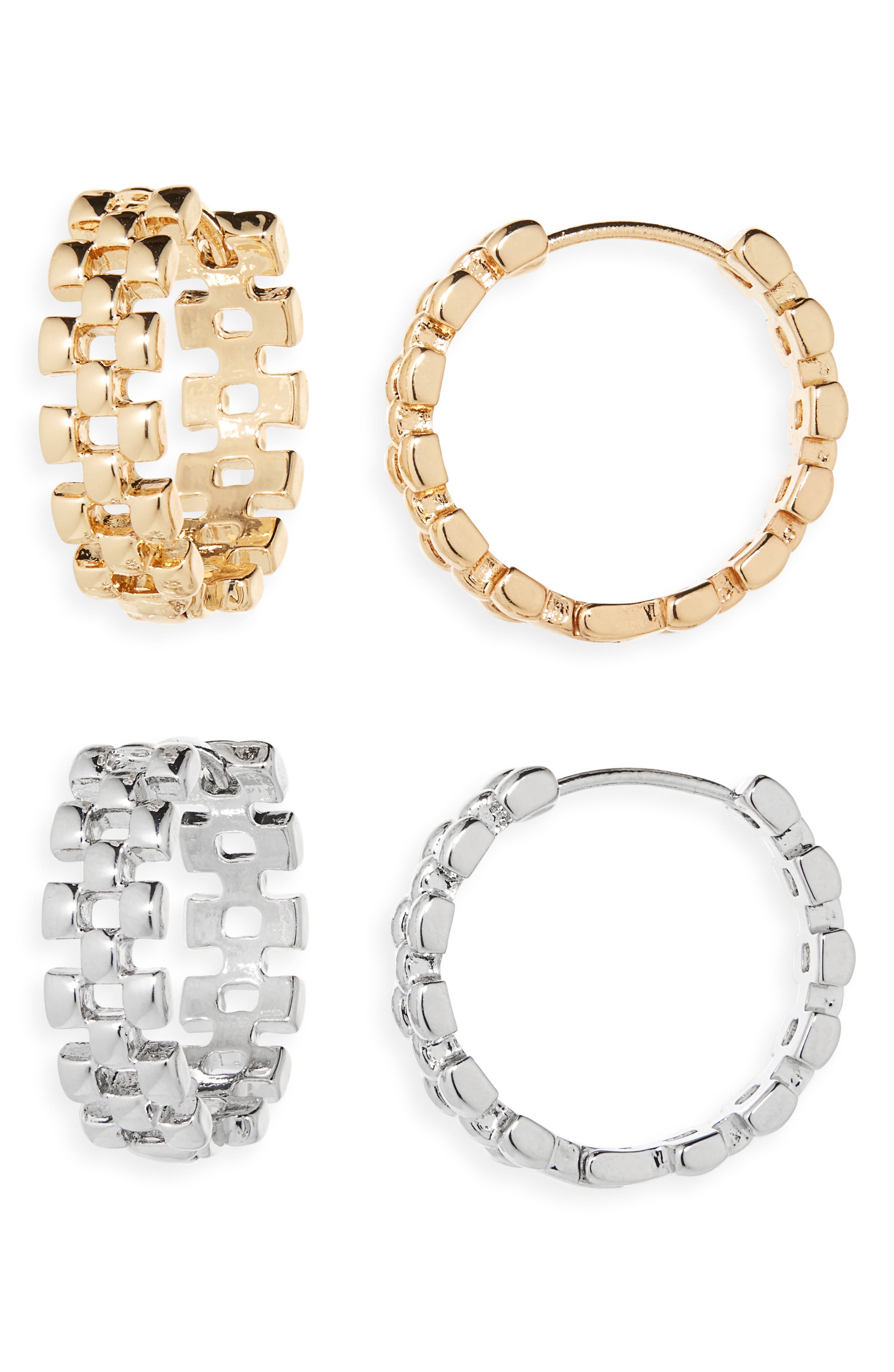 Tasha Set of 2 Watchband Hoop Earrings