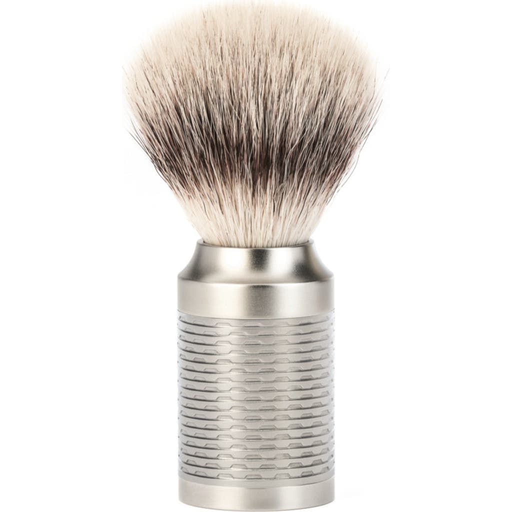 Mühle Rocca Pure Matt Stainless Steel Silvertip Fiber Shaving Brush In Silver