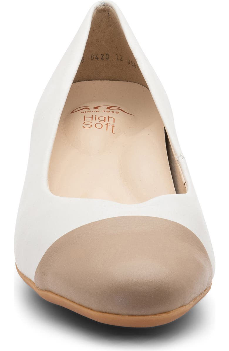 ara Nanette Block Heel Pump, Alternate, color, Cream Calf / Sand Calf Toe