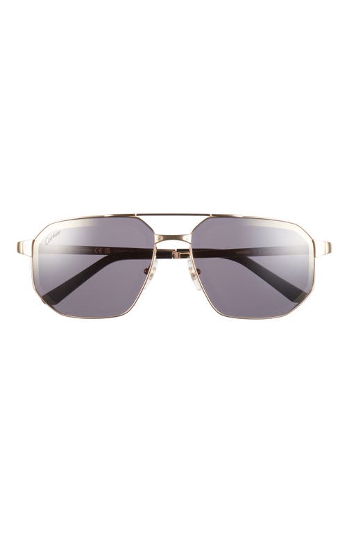 Cartier 60mm Polarized Pilot Sunglasses In Burgundy