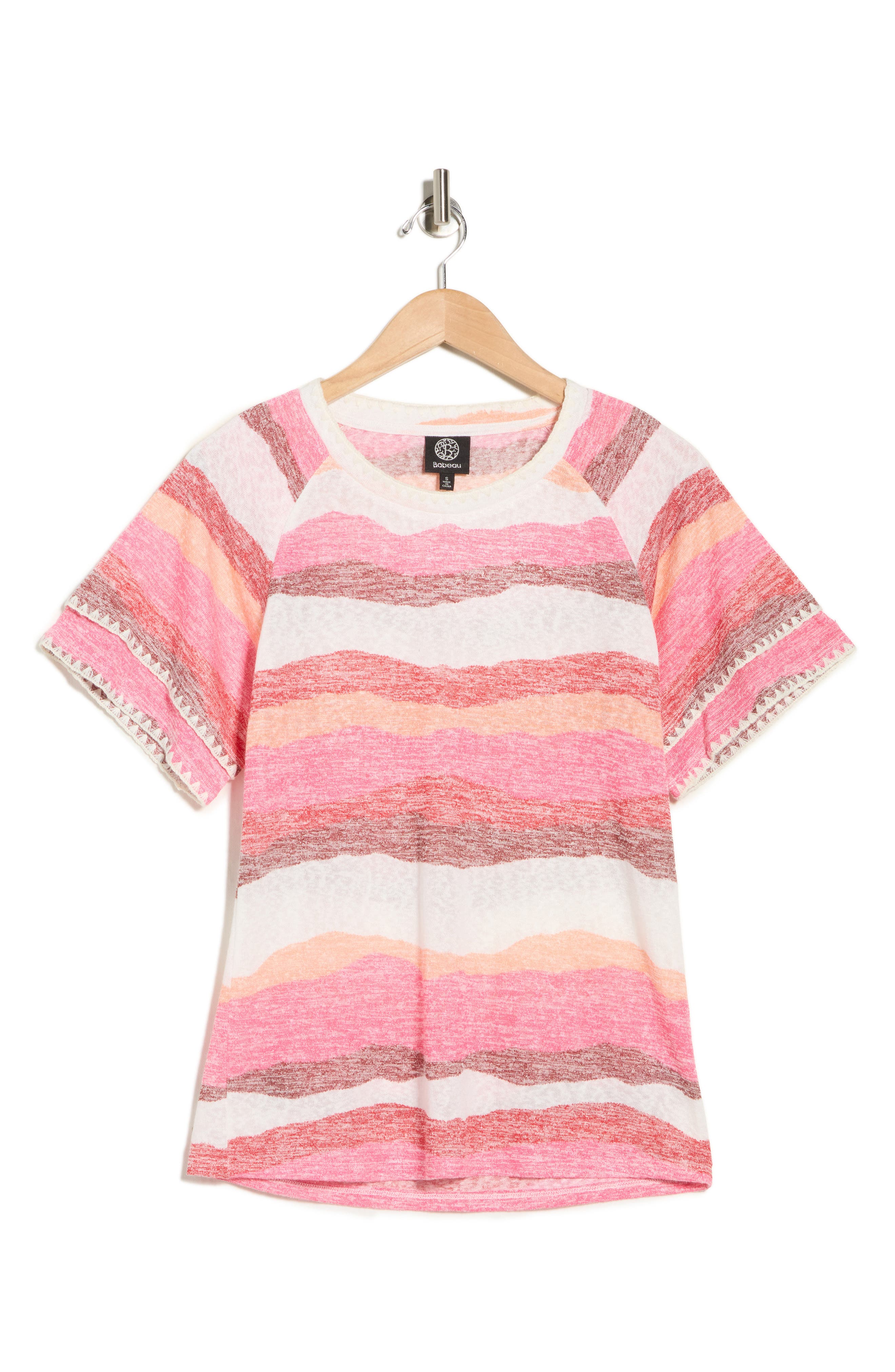 Bobeau Caty Edge Stitch Knit T-Shirt