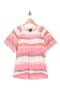 selected Peach/ Pink Curvy Stripe
