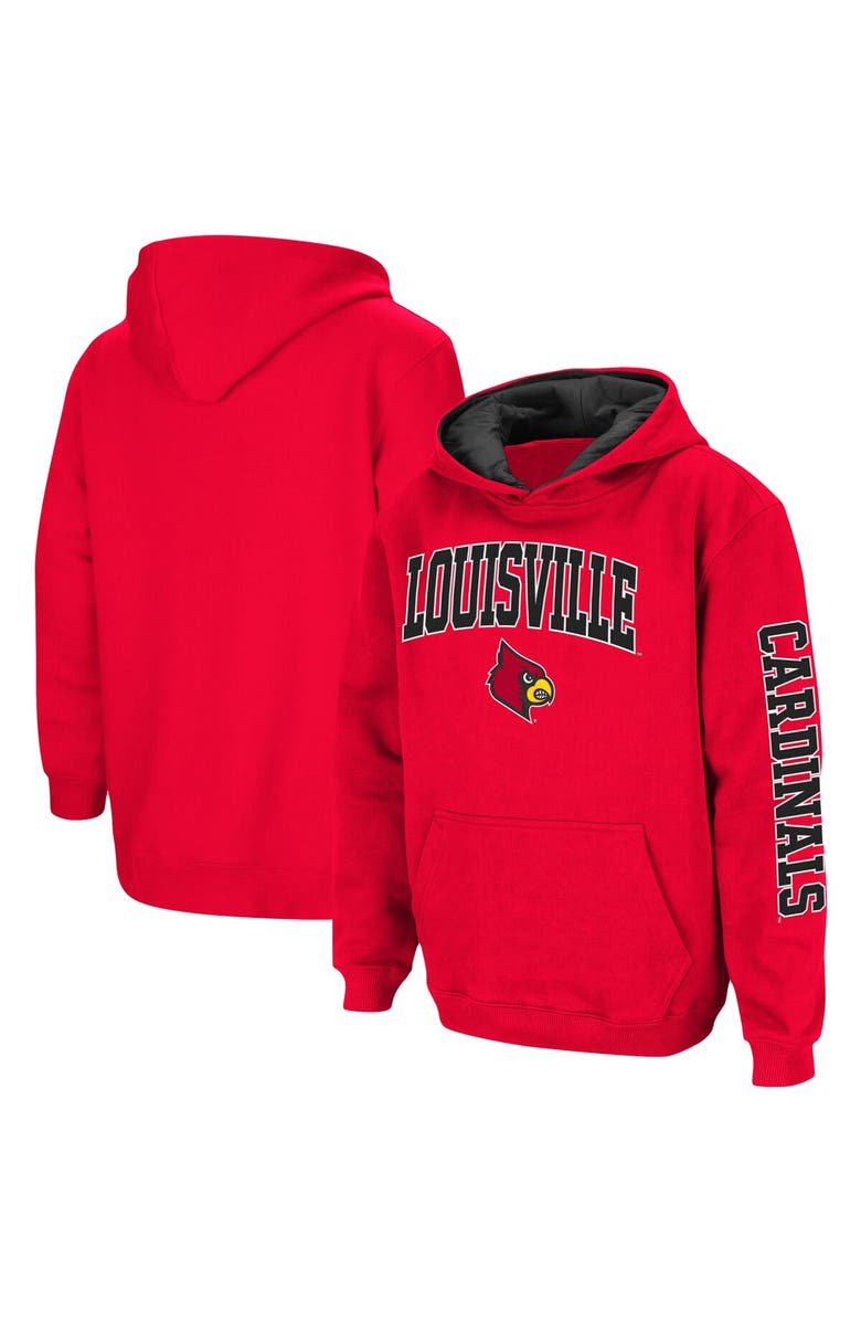 COLOSSEUM Youth Colosseum Red Louisville Cardinals 2-Hit Team Pullover Hoodie, Main, color, Red
