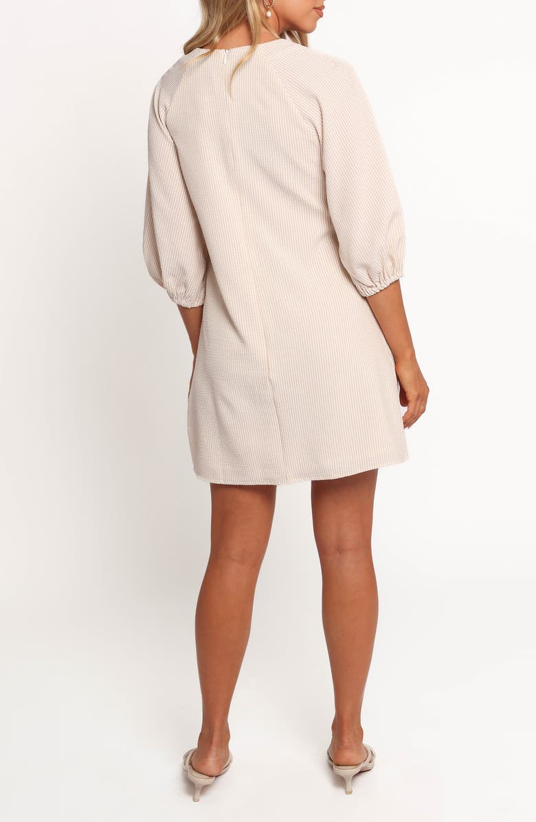 Petal & Pup Sidney Front Tie Shift Dress, Alternate, color, Tan Stripe