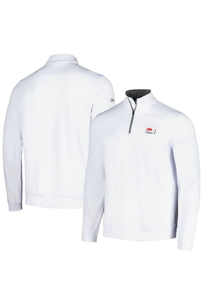 Men's Barstool Golf White 3M Open Quarter-Zip Top, Main, color, White