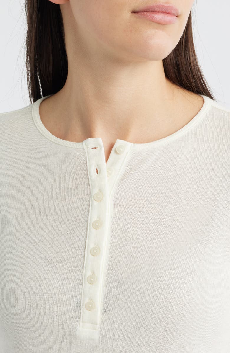 Mavi Jeans Long Sleeve Henley, Alternate, color, Marshmallow