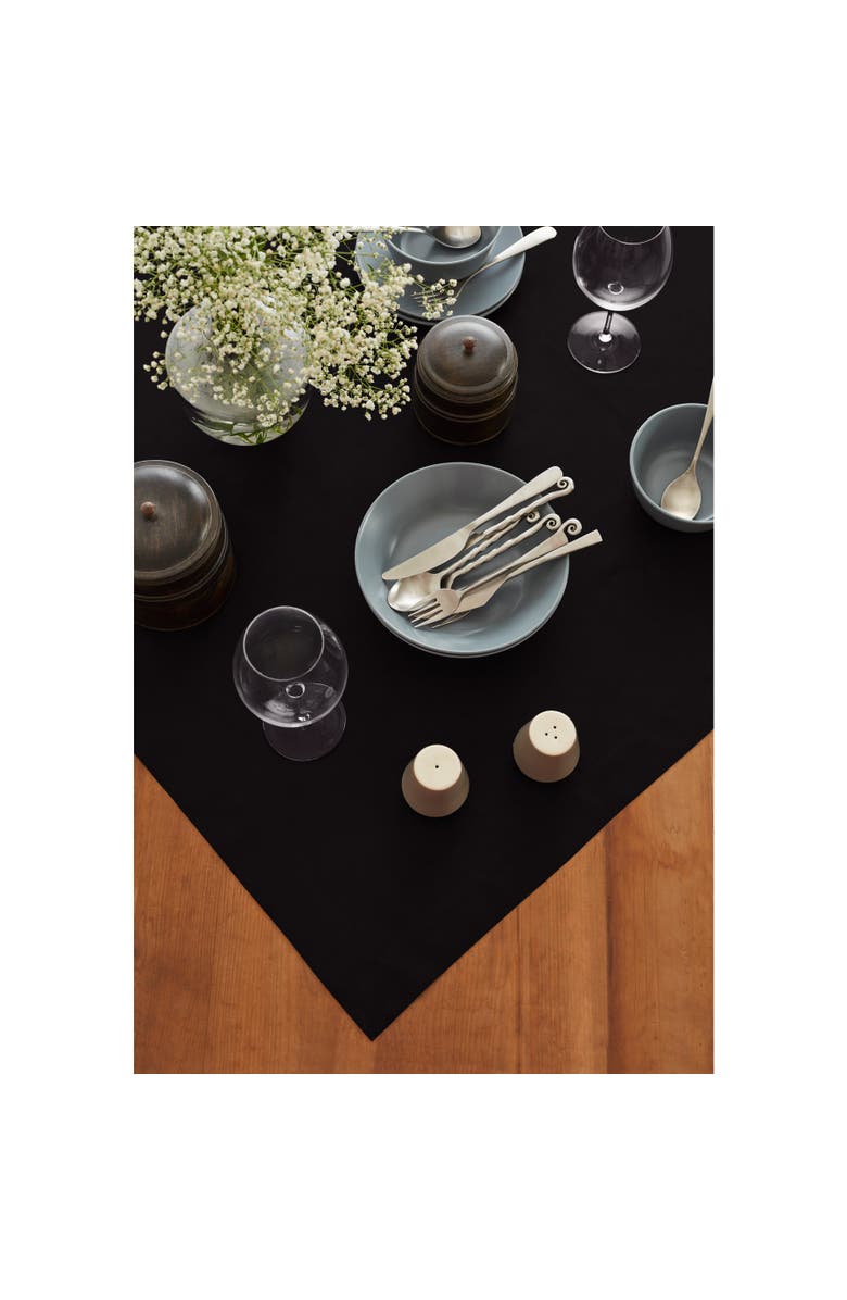 Solino Home Cotton Linen Table Throw - Dru, 52" x 52", 52" x 52", Alternate, color, Black