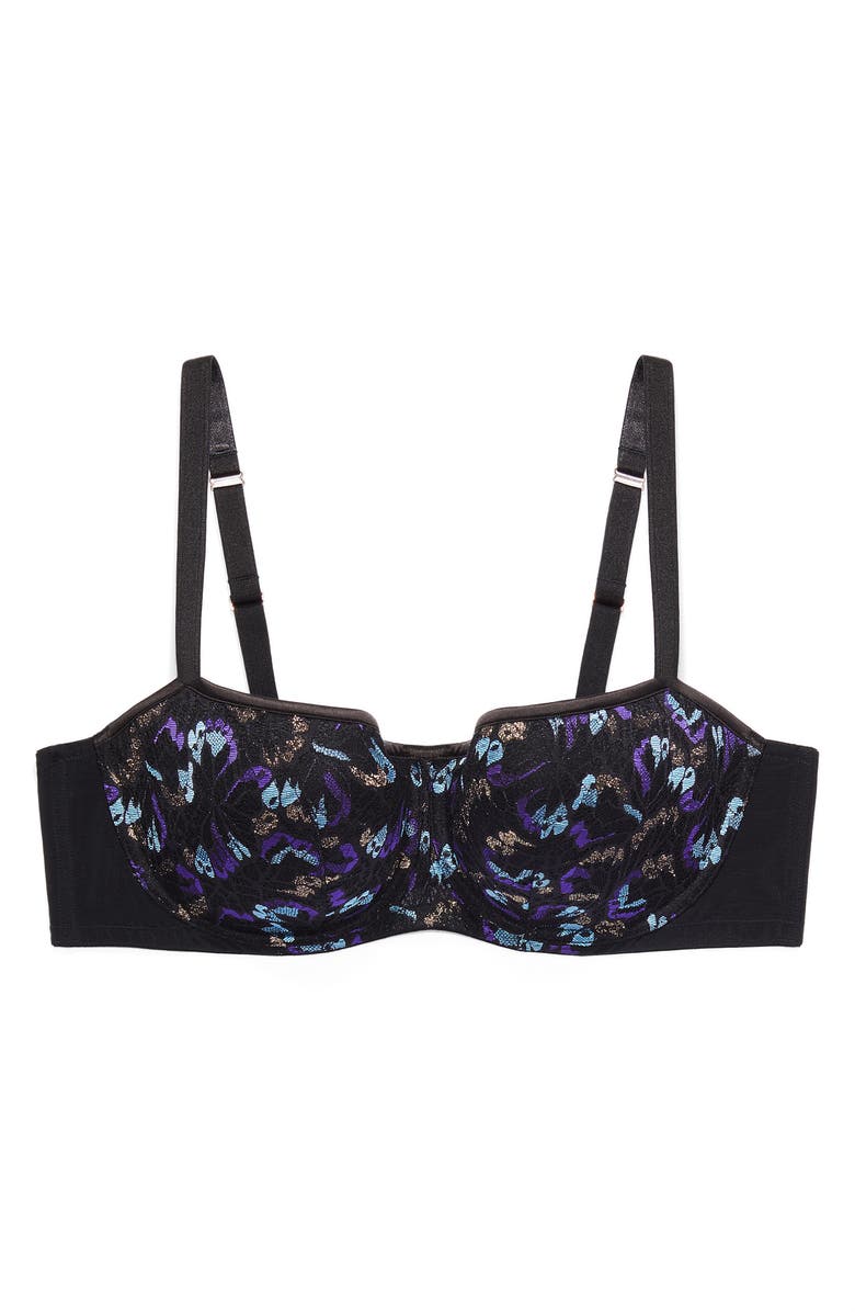 SAVAGE X FENTY Butterfly Wings Lace Mesh Balconette Bra, Alternate, color, Wave Rider Blue