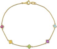 Julianna B. Multi-Gemstone Station Bracelet 10K