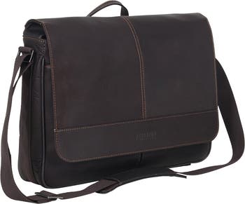 Colombian Leather Crossbody Laptop Case & Tablet Messenger Bag