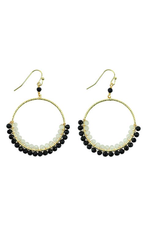 Beaded Circle Hoop Earrings
