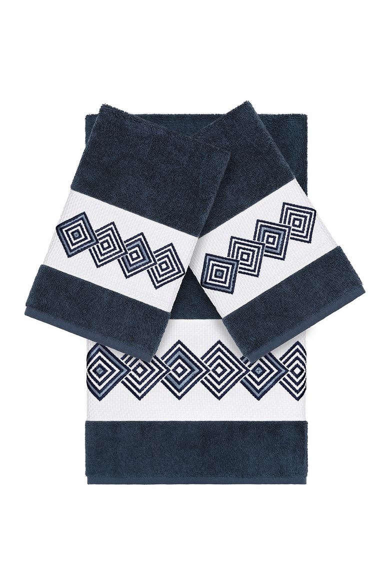 Noah 3-Piece Embellished Towel - Midnight Blue, Main, color, MIDNIGHT BLUE