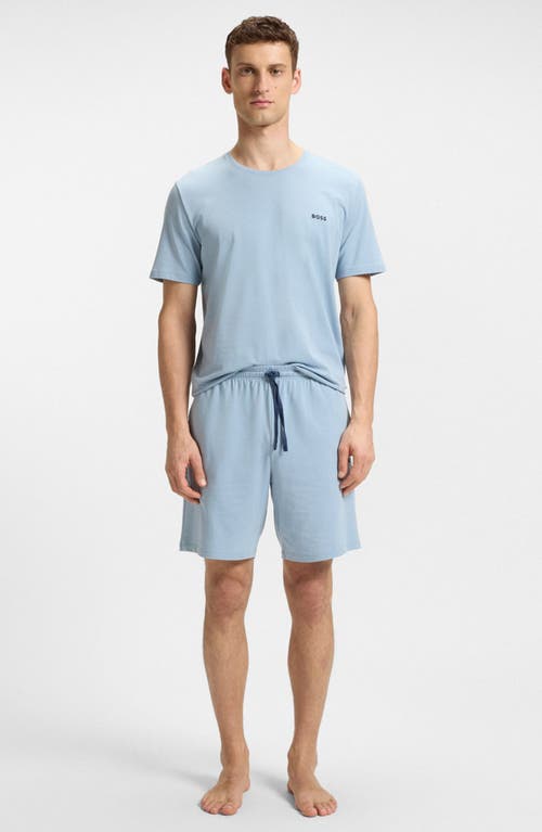 Hugo Boss Boss Mix Match Stretch Cotton Pajama Shorts In Blue