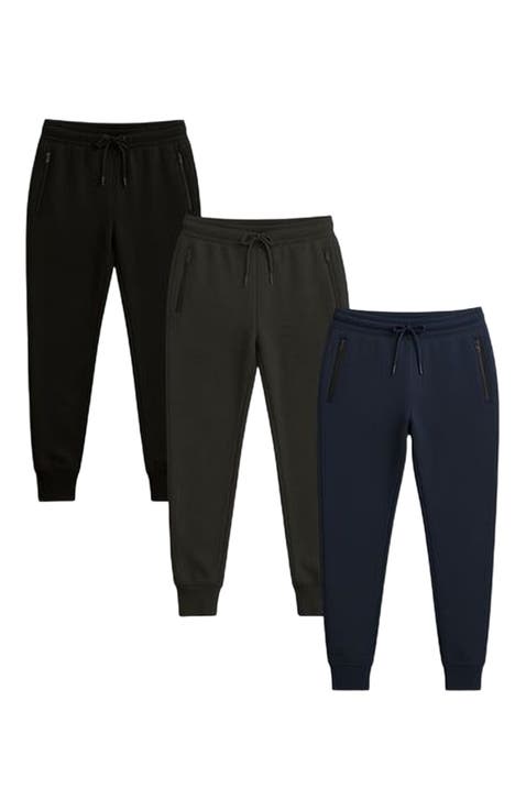 BenBen Mens 3 Pack Ultra Soft Basic Fleece Jogger