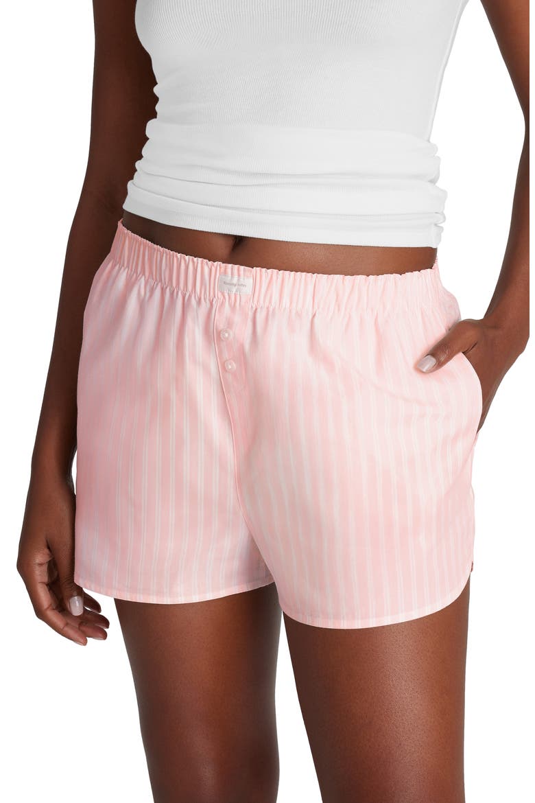 Woven Lounge Boxer Shorts, Main, color, PINK