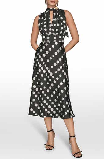 Print Scarf Sleeveless Midi Dress