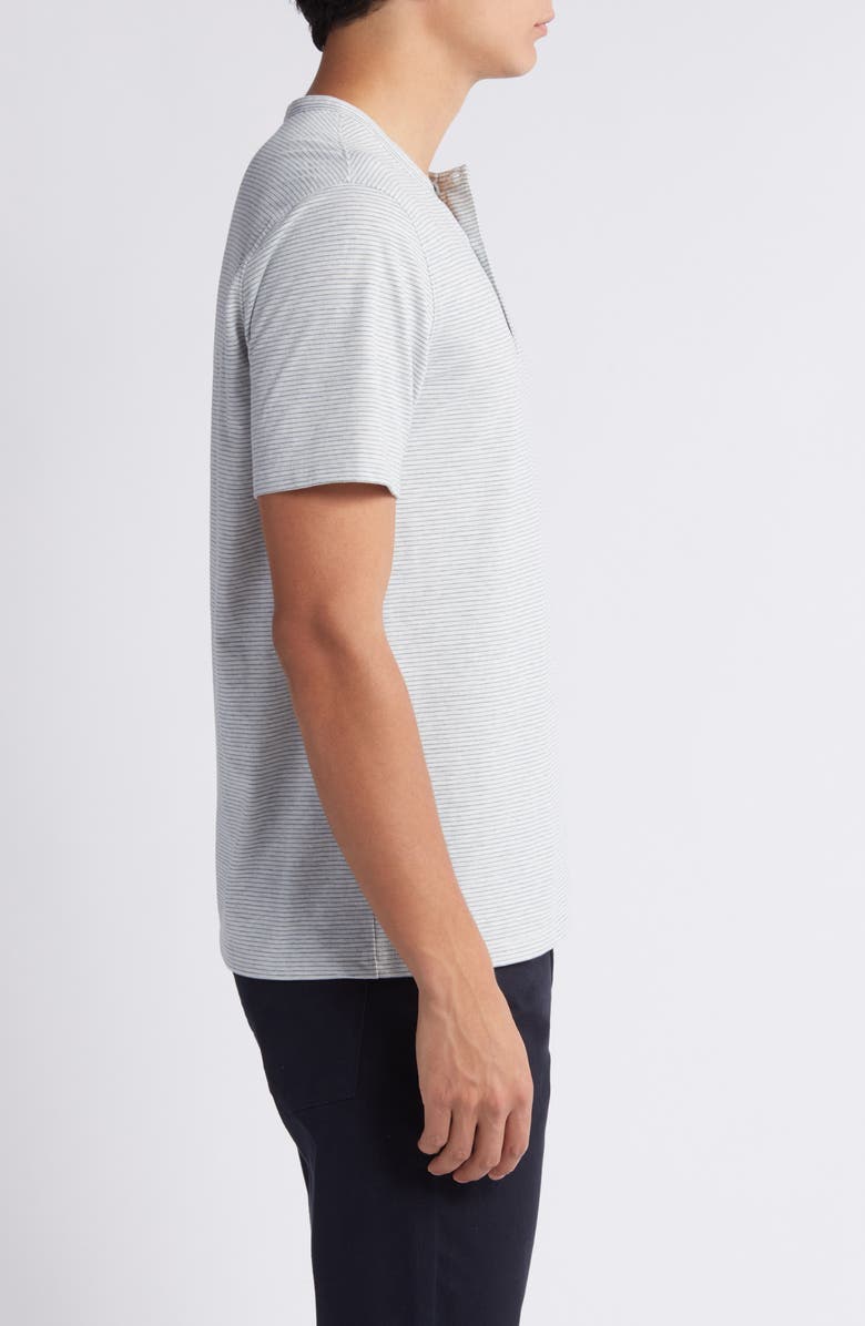 Vince Mini Stripe Henley, Alternate, color, Light Heather Grey/ Marin